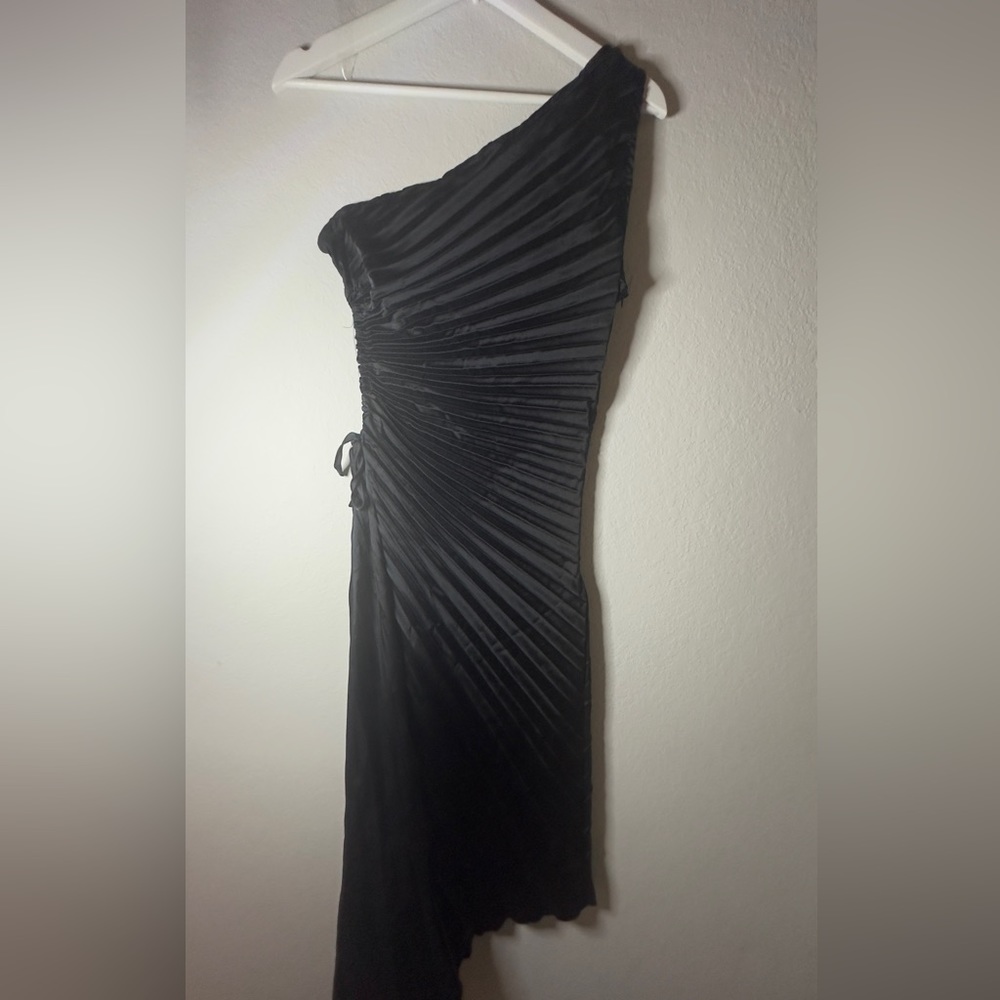 Amazon polyester rushed sleeveless midi dress